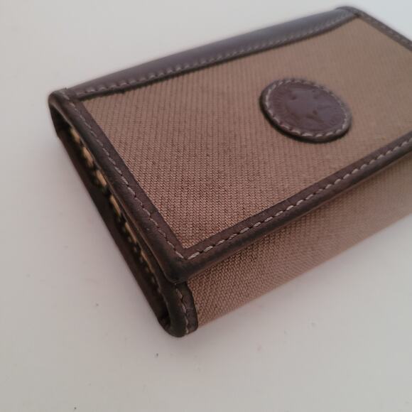 Hunting World Key Case Hooks Holder Wallet Logo Brown Trifold Desig Italian - Picture 8 of 9